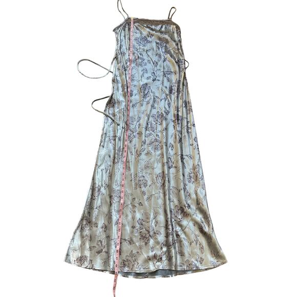 Y2K silver long floral slip dress, whimsygoth, Grunge, vintage 90s Size 7/8 NWT - Picture 5 of 7